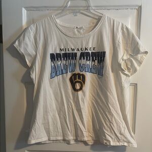 Brew crew Milwaukee brewers cropped ladies tshirt XL